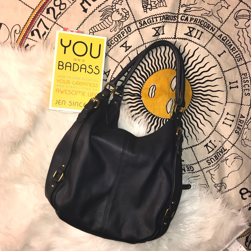 Navy blue handbag